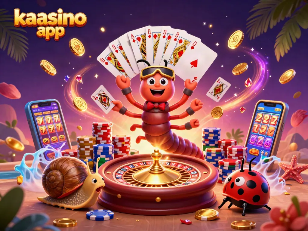 Experience seamless gaming with the kaasino app, featuring vibrant casino illustrations and exciting characters.