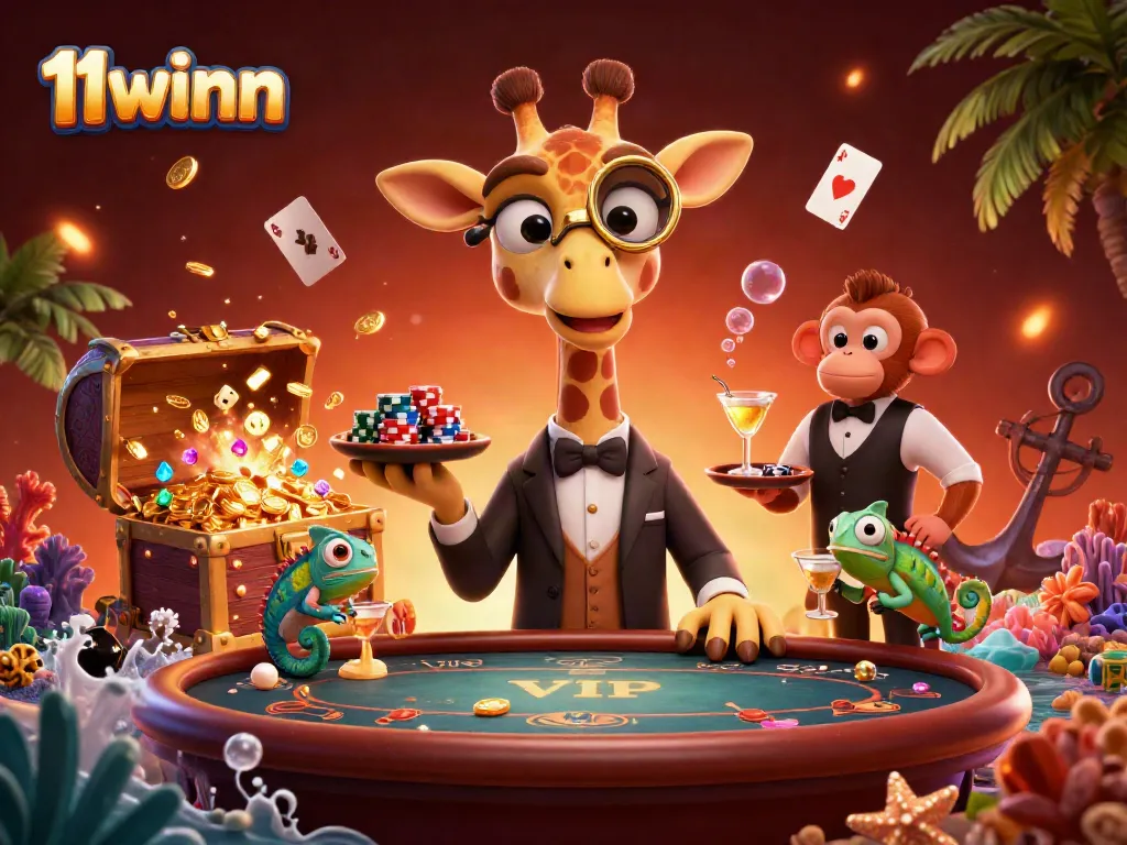 Experience thrilling betting action with 11winn's vibrant casino scene featuring colorful characters and dynamic game elements.
